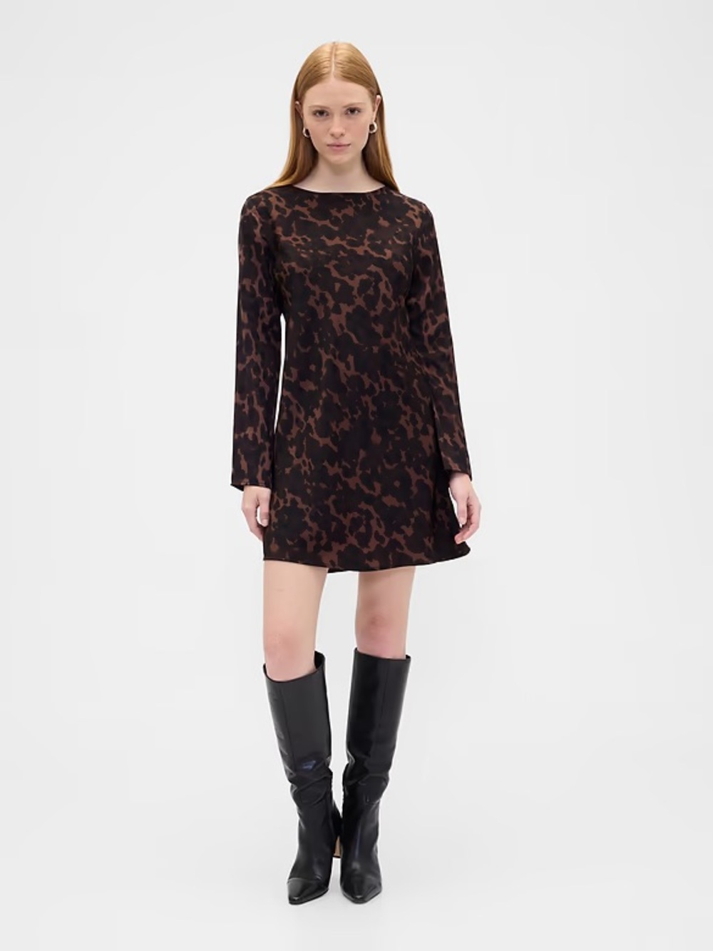 Gap Satin Boatneck Mini Dress